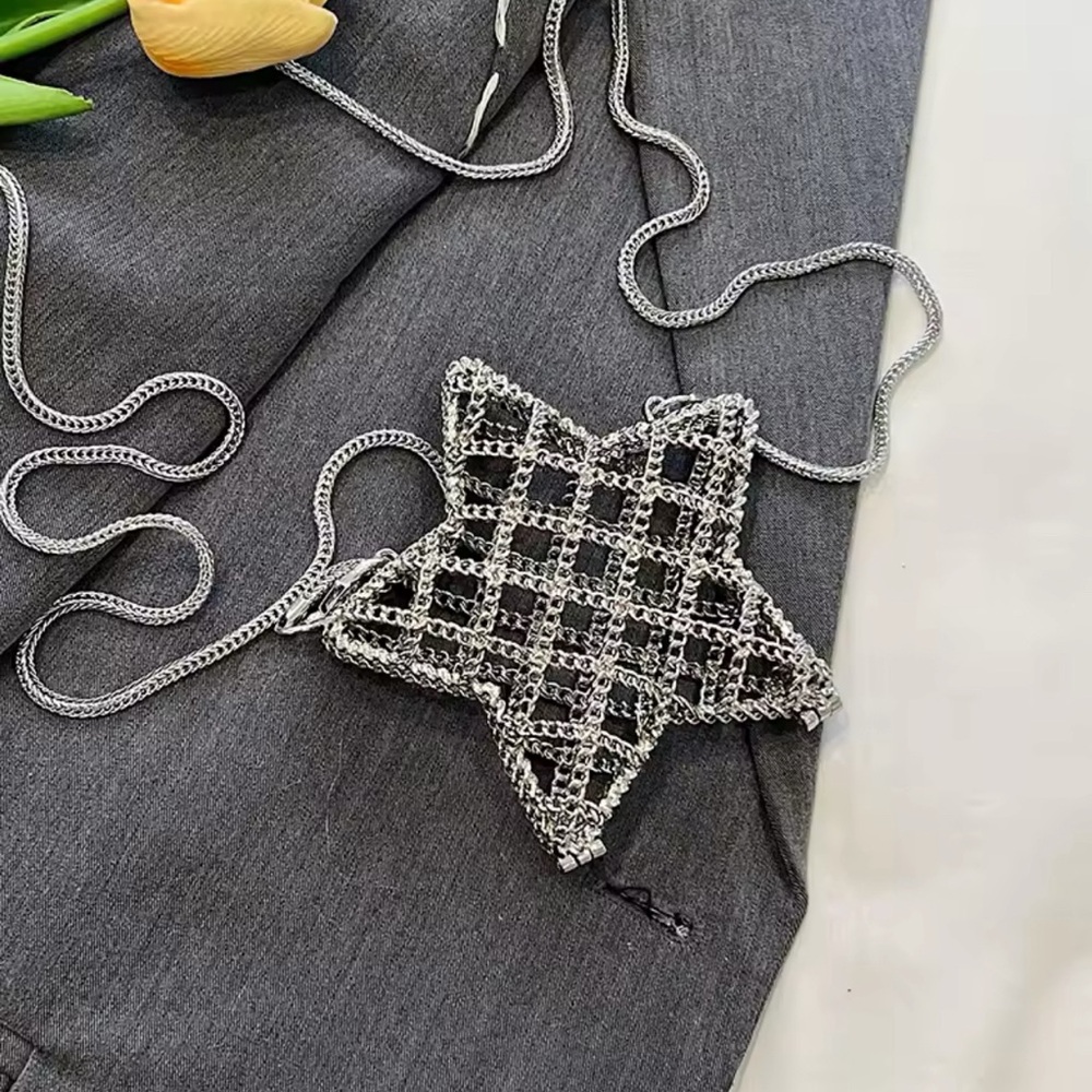 Silver Mini Star Cage Purse